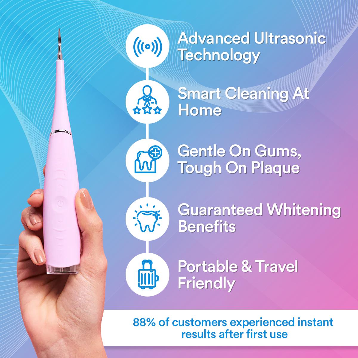 Ultrasonic Tooth Cleaner - Plaque Remover