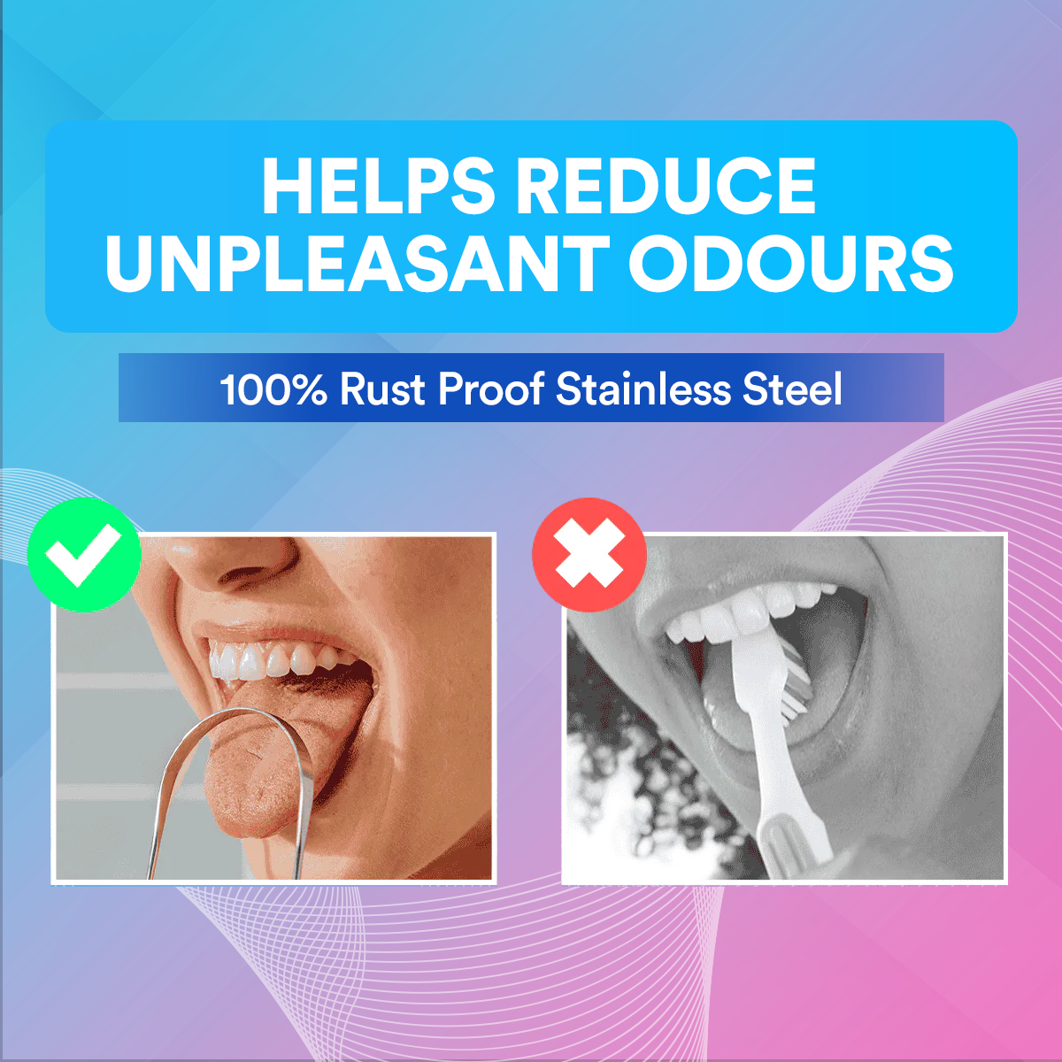 Stainless Steel Tongue Scraper DP8