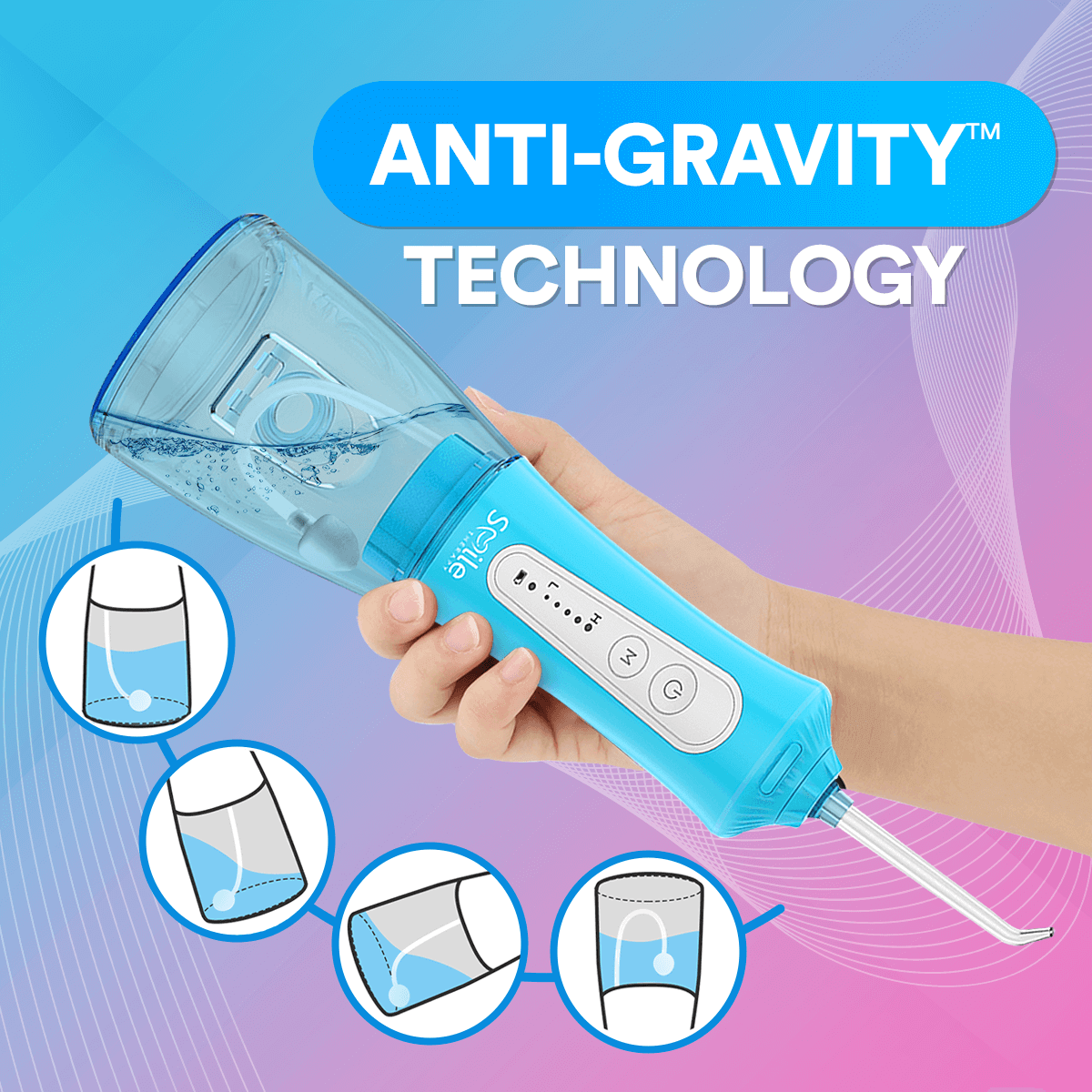 Efficient Water Flosser: Portable Oral Irrigator, Long Battery Life, 3 Pressure Settings, Ideal for Braces & Gum Care DP7