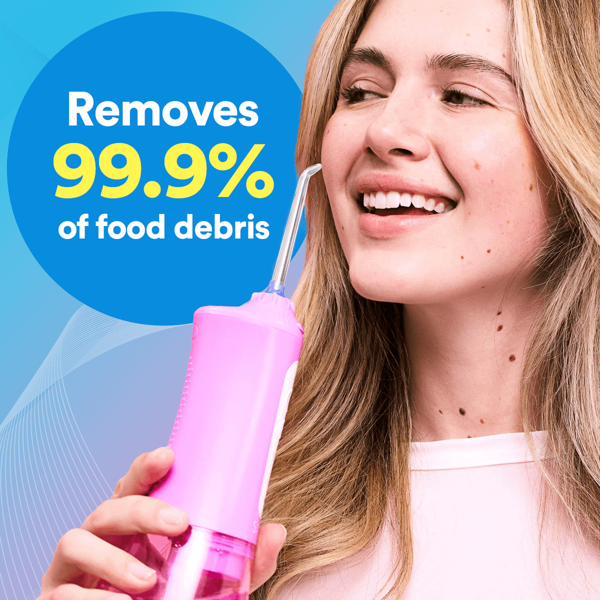 Efficient Water Flosser: Portable Oral Irrigator, Long Battery Life, 3 Pressure Settings, Ideal for Braces & Gum Care DP7